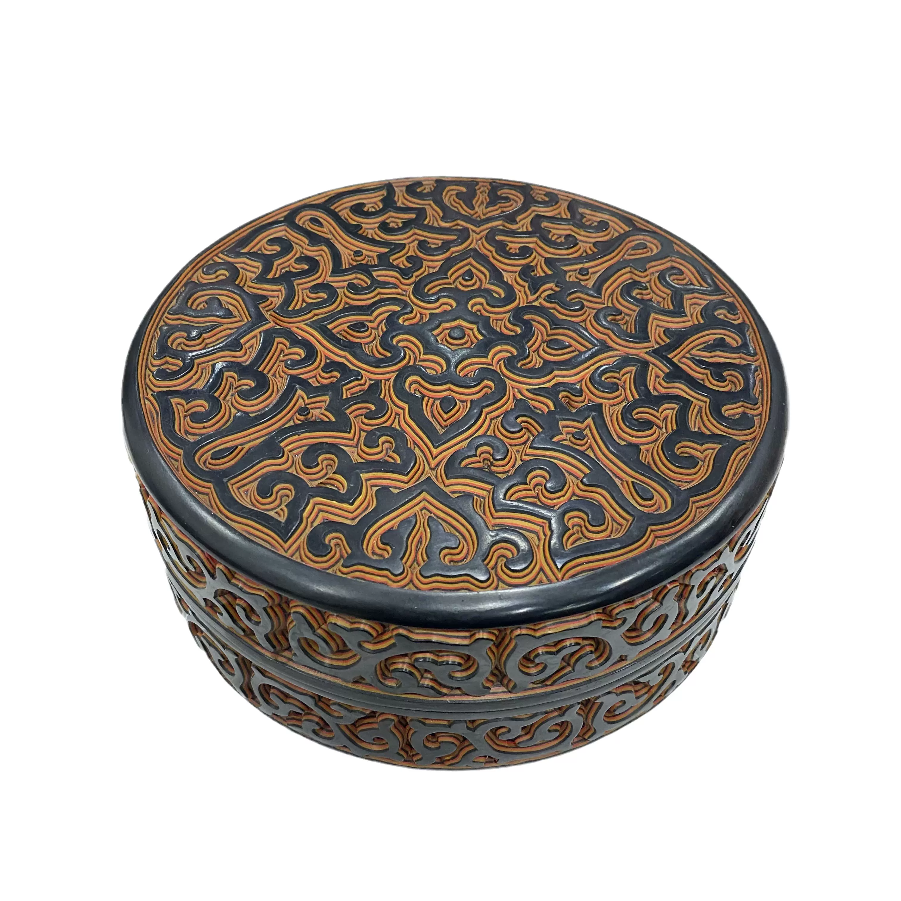 雕漆漆器剔犀剔红捧盒糖果盒明清皇宫食盒纯手工天然大漆雕刻非遗