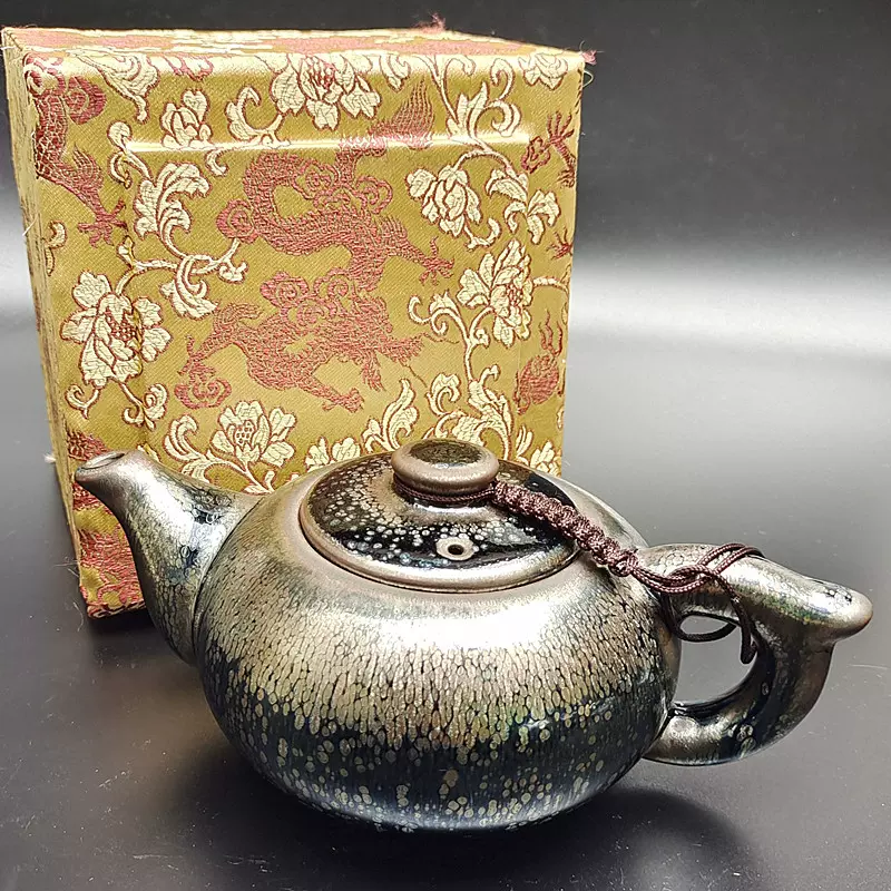 建盏茶壶单壶大容量具建阳铁胎油滴天目功夫茶具礼品陶瓷茶壶套装- Taobao