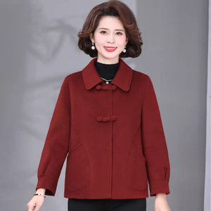 
Double-sided cashmere woolen jacket for women in spring and autumn 2025 new high-end short loose large size thick woolen children