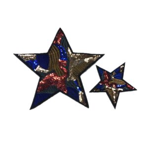 
Cross-border embroidery sequin cloth patches accessories fashion diy clothes pants down jacket patches five-pointed star