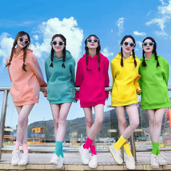 Autumn and Winter Candy-Colored Hooded Sweatshirt, Loose Fit, Solid Color, Fleece-Lined, Unisex Class Uniform, Best Friend Outfit, Group Travel, Photo Shoot
