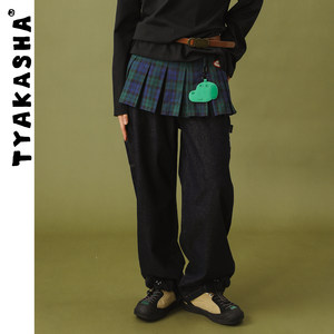 
TYAKASHA short skirt for women 2025 new layered layered plaid versatile butt curtain