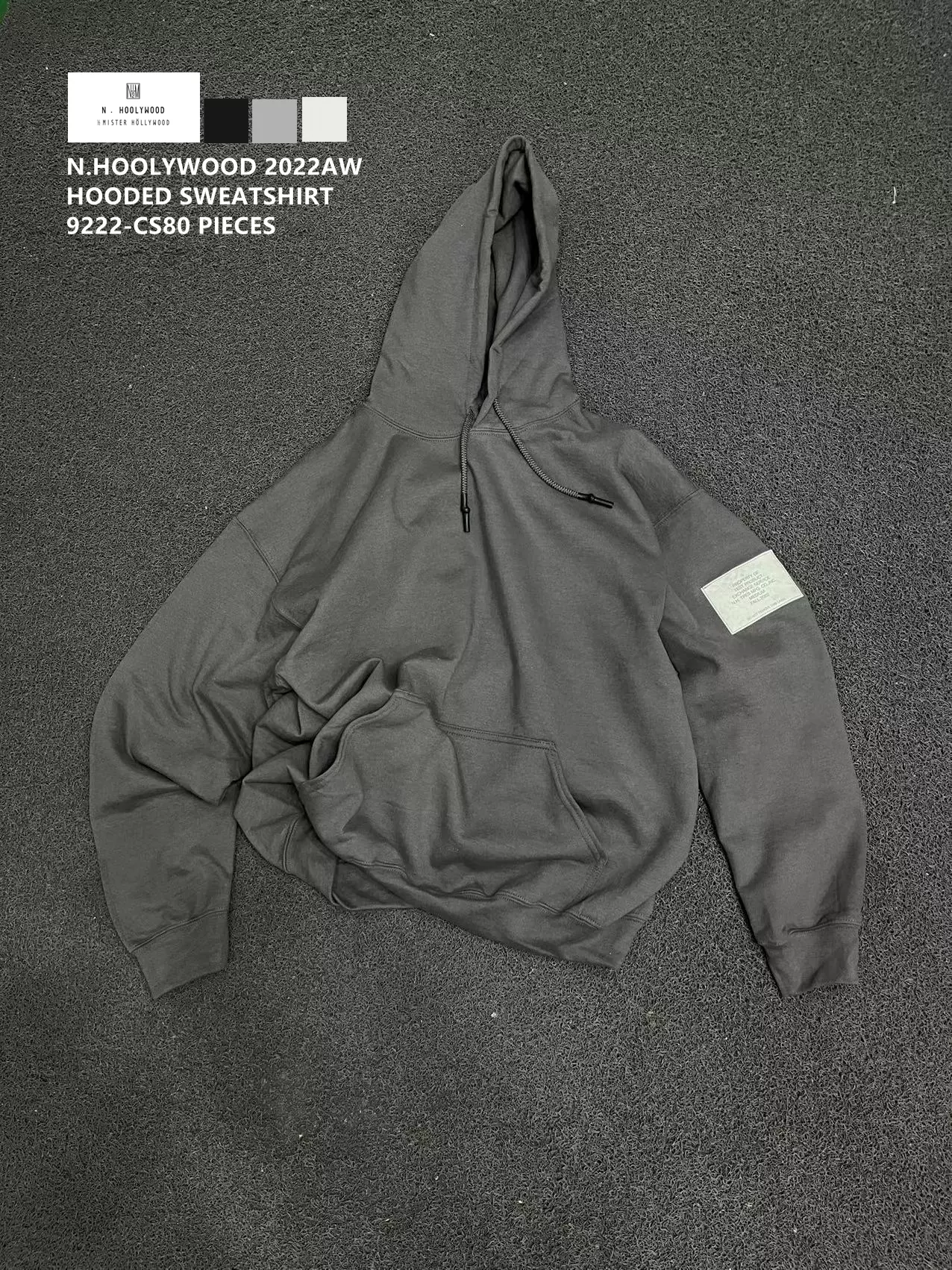 现货22AW N.HOOLYWOOD 日本制袖标宽松帽衫HOODED SWEATSHIRT-Taobao