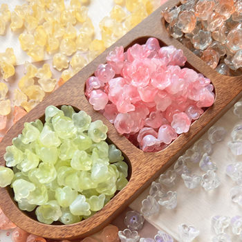 Ancient wind lily of the whiteland, glazed bead clothing accessories 2024 new product bracelet glass loose bead handmade DIY material
