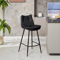 Wrought Iron Swivel Bar Stool for Home Use, Designer High Stool, Bar Chair with Backrest, Commercial Cashier Front Desk Bar Stool