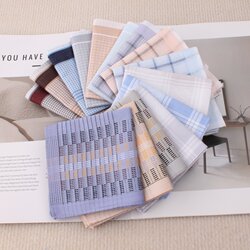 [Buy Five, Get Five Free] Men's Pure Cotton Handkerchiefs, Women's Handkerchiefs, All-Cotton, Soft, Sweat-Absorbent, Old-Fashioned Thin Style, Easy to Carry