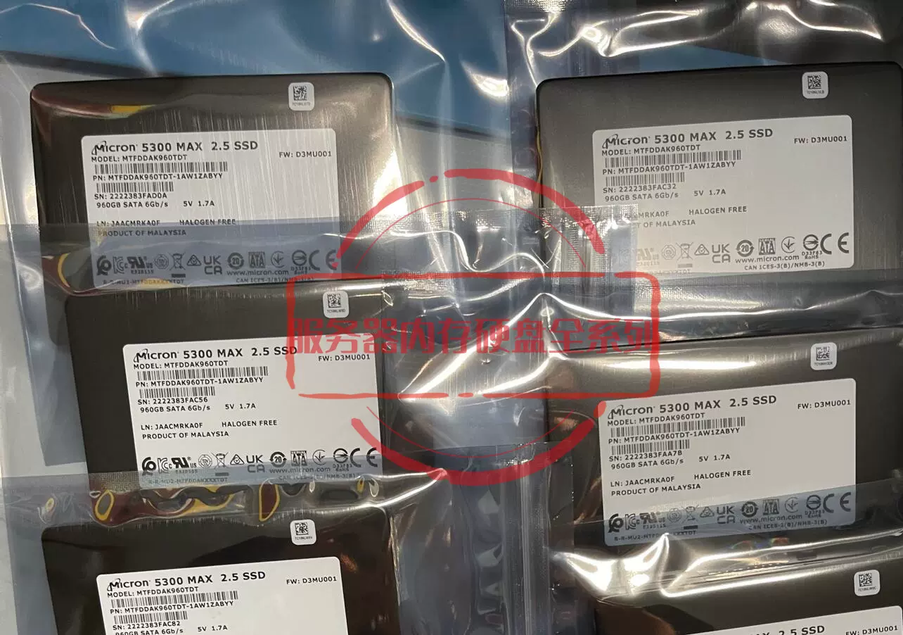 Micron 5300 MAX 企业级固态960G 2.5' SATA Enterpise SSD 6GB