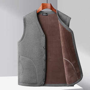 
Middle-aged and elderly vest men in winter plus velvet thickened fleece dad wears cotton vest inside and outside wearing dad's warm vest