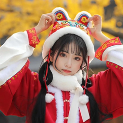Year of the Tiger Internet celebrity tiger head hat Hanfu New Year photo props