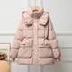 2024 Winter New Down Jacket Women's Mid-Length Waist Slimming Thickened Large Pocket White Duck Down Versatile Jacket