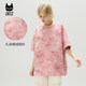 a02 pink tie-dye design short-sleeved T-shirt for women 2025 summer new loose top
