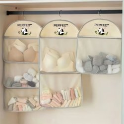 Sock Storage Bag, Dormitory Wardrobe Hanging Clothing Organizer, Underwear Hanging Bag, Mesh Bag, Bedside Organizer