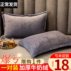 A Pair of Milk Velvet Pillowcases, Winter Fleece Pillowcases 48X74, Single Children's Coral Velvet Pillow Core Inner Cover