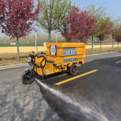 Electric Three-Wheel High-Pressure Cleaning Vehicle for Factory, Community, Property Management, Road High-Pressure Washing Vehicle, Small Multi-Functional Sprinkler Truck