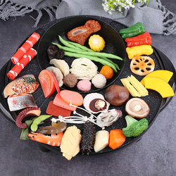 Simulated Hot Pot Ingredients Model: Meatballs, Shrimp, Fake Meat Rolls, Sea Cucumber, Vegetables, Food Decoration Props, Handmade Toys for Photography