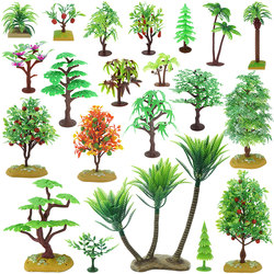 Plastic Artificial Tree Model Set Sand Table Ornaments Willow Tree Scene Decoration Accessories Fruit Tree Pine Tree Coconut Tree Banyan Tree