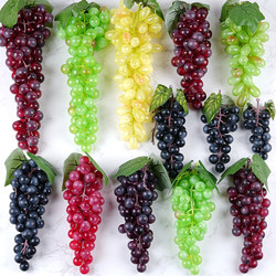 Simulated Grape Bunch Model Soft Plastic Fake Grapes Fruit and Vegetable Food Toy Ornament Prop Cabinet Pastoral Style Decoration