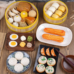 Simulated Steamed Bun Model Pvc Fake Food Steamed Bun Steamer Children's Fruit and Vegetable Snack Props Toy Display Shooting