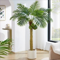 Artificial Coconut Tree, Fake Coconut Tree, Tropical Cactus Tree, Living Room Floor Plant, High-End Artificial Green Plant for Home Decor