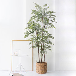 Simulated Green Plants, Indoor Large-Scale Nandina Bamboo Floor-Standing Potted Plants, Artificial Plants, Living Room Bonsai, Fake Trees, Landscaping Decoration