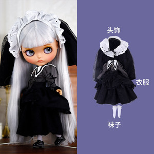 
ICY DBS small doll clothes black dark church nun theme suit skirt 19 joint OB24 doll clothes