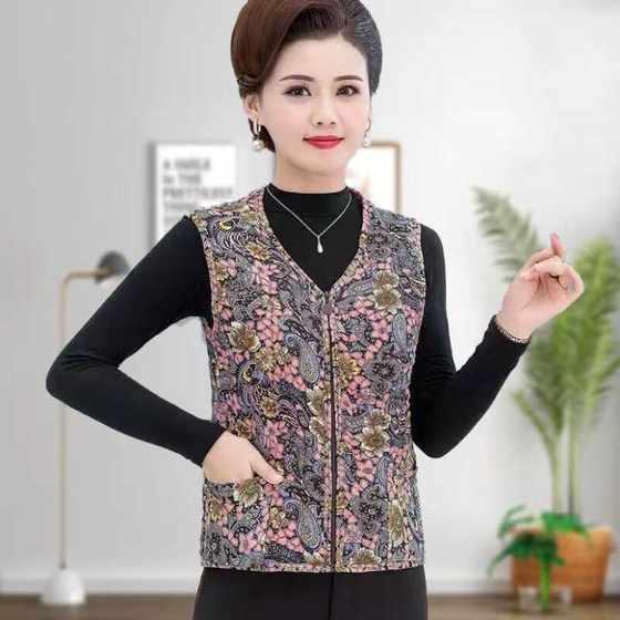 Super soft cotton vest for women, middle-aged and elderly vests for autumn and winter women's vests for mothers wear vests for warmth and versatile horse clips