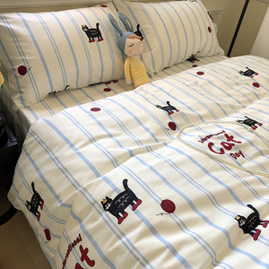 
Single piece pure cotton quilt cover for single dormitory full cotton quilt cover for three or four pieces