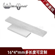 Tản nhiệt nhôm định hình 16 * 4mm tản nhiệt công suất cao màu trắng nhiều chiều dài Khối nhôm vây nhôm dẫn nhiệt có thể được tùy chỉnh