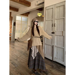 Yunnan Sichuan Western Region Travel Spring and Autumn Bohemian Style Outfit Women's Clothing Dali Lijiang Dress Lazy Style Suit Dress