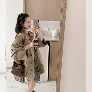 Jinsuyi 45-day silk cotton khaki windbreaker 2025 autumn Korean version loose small work clothes windbreaker casual jacket