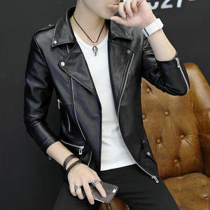 
Leather jacket men 2026 new spring Korean style handsome internet celebrity men's motorcycle leather jacket coat personalized trendy brand men's clothing