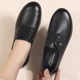 Wangnai genuine leather soft-soled mother's single shoes, flat-soled, comfortable, lace-free women's shoes, middle-aged and elderly non-slip large size leather shoes on clearance