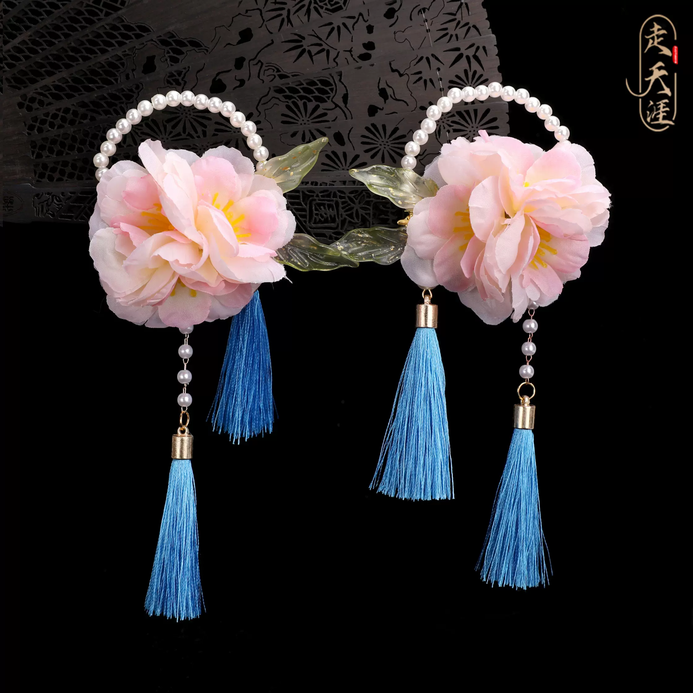 新款古风儿童发夹汉服绢花头饰古典百搭流苏花朵发饰古装唐服头花