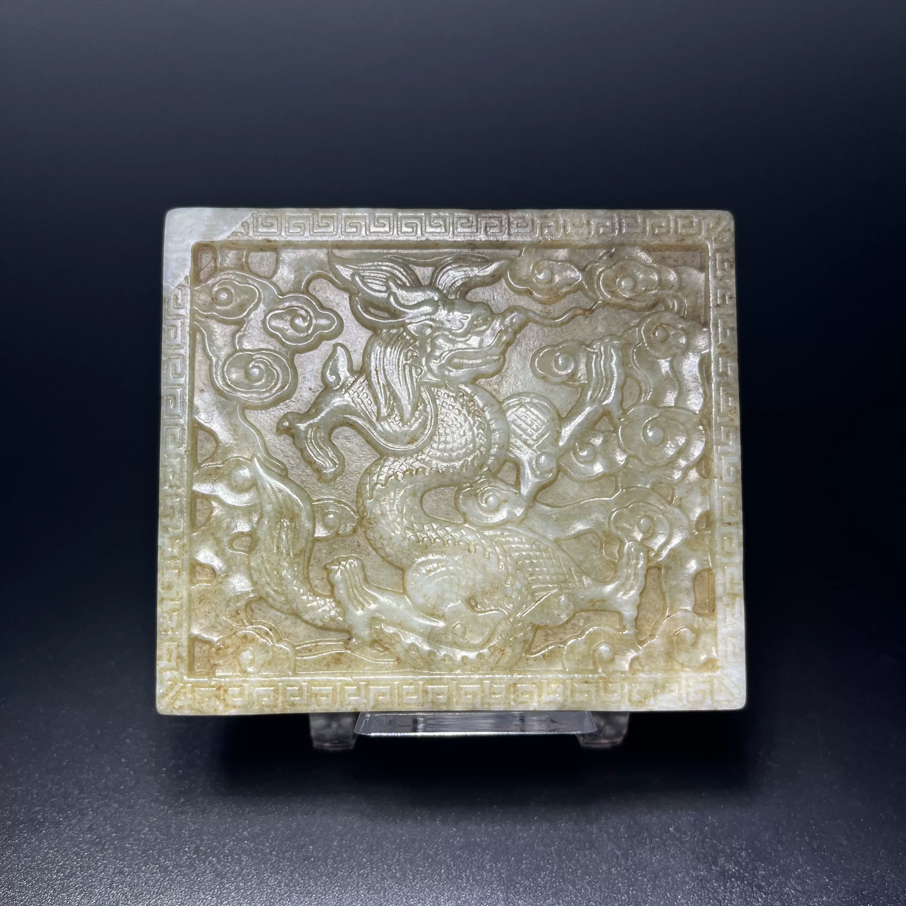 旧藏：高古玉和田玉螭龙玉佩尺寸：5.6×1.05cm克重：26.1克