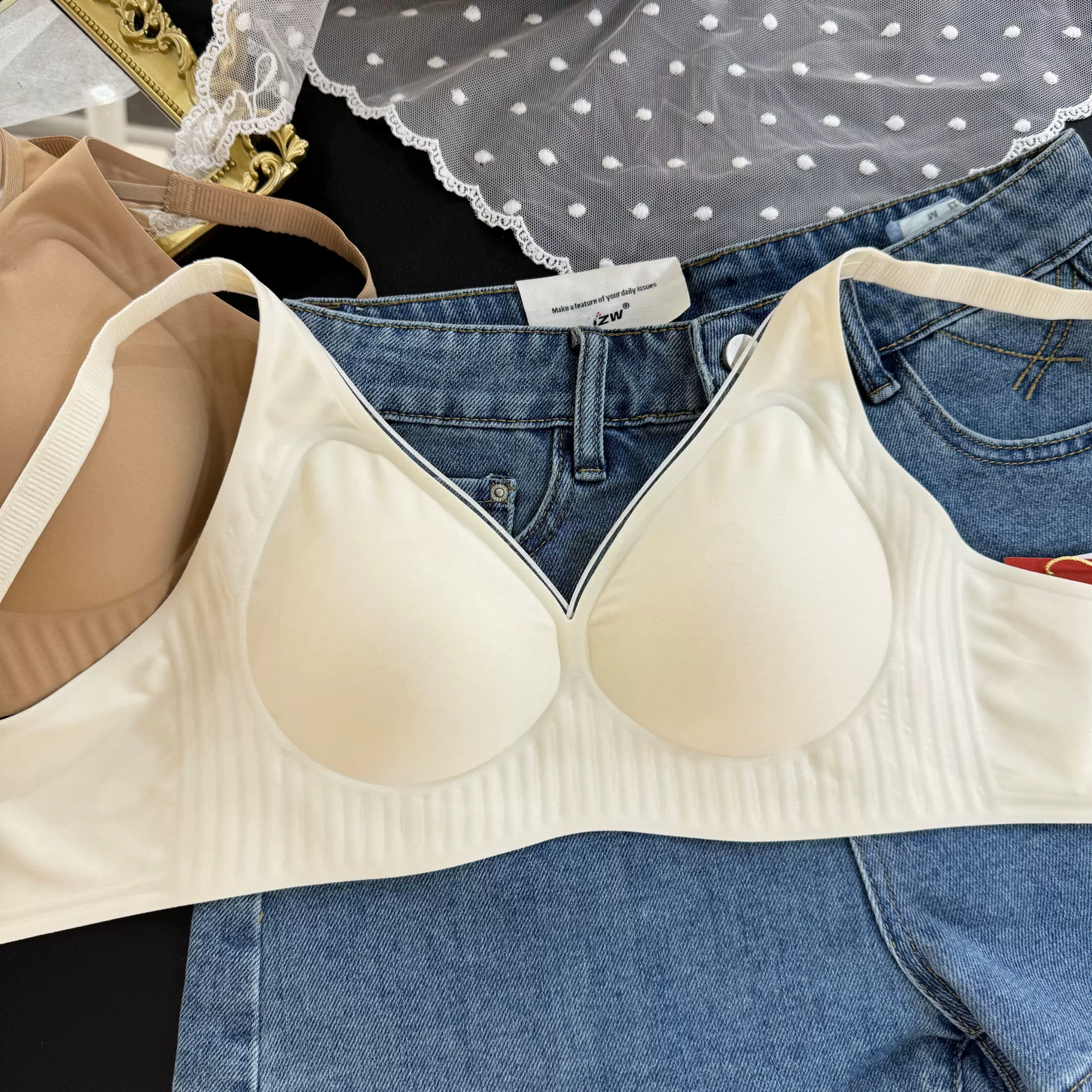 古妃g1066软支撑果冻胶鱼丝无痕固定杯一片式光面无痕内衣女胸罩