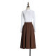 Yiqichun's new classic coffee umbrella skirt retro versatile drooping skirt large size midi skirt can be customized