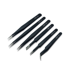 esd tweezers anti-static stainless steel black