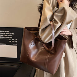 High-End Texture Large-Capacity Bag for Women 2026 New Retro Simple Commuter Shoulder Bag Early Morning Popular Tote Bag