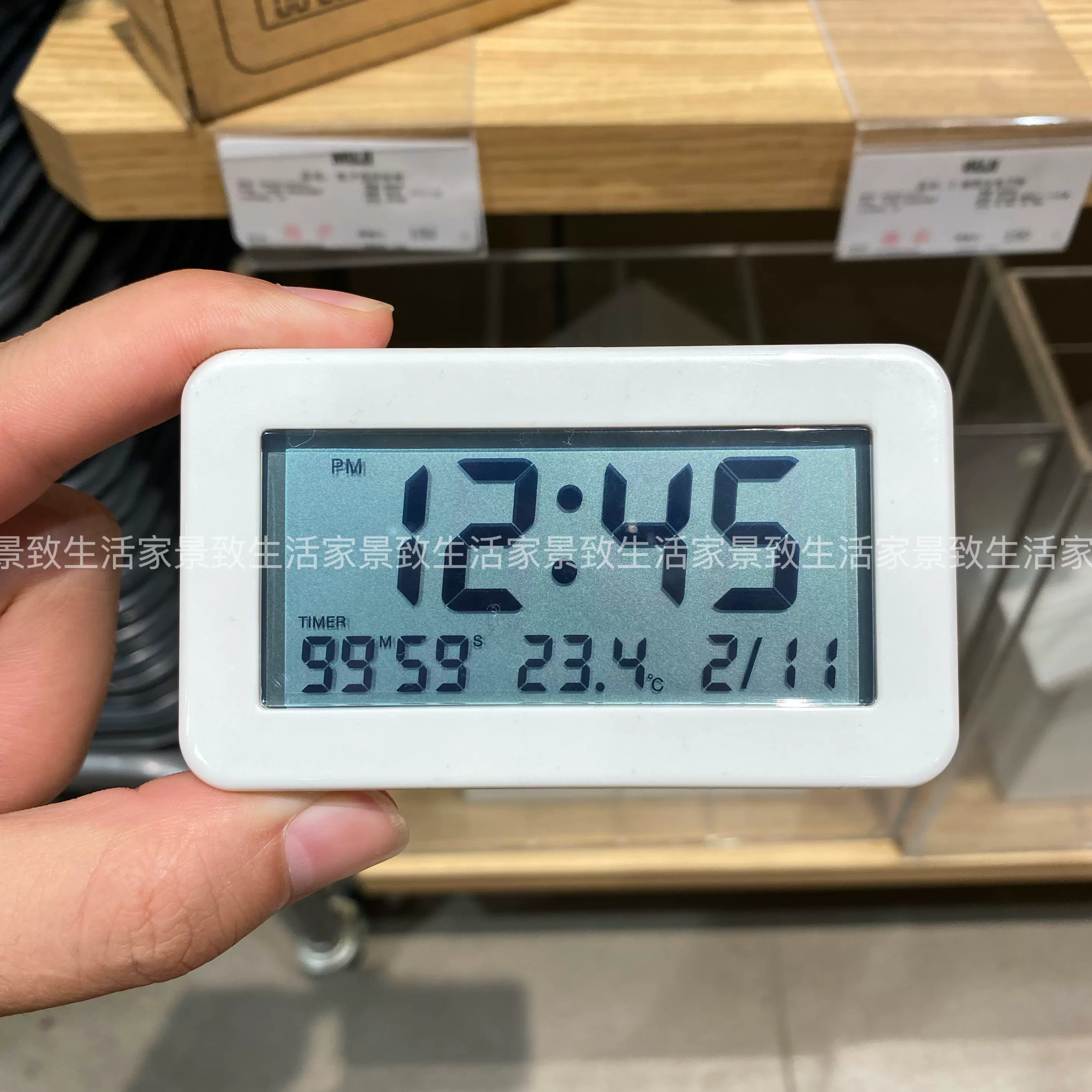 最安値挑戦！】 限定 新品 無印良品 デジタル時計 中 ブラック MUJI