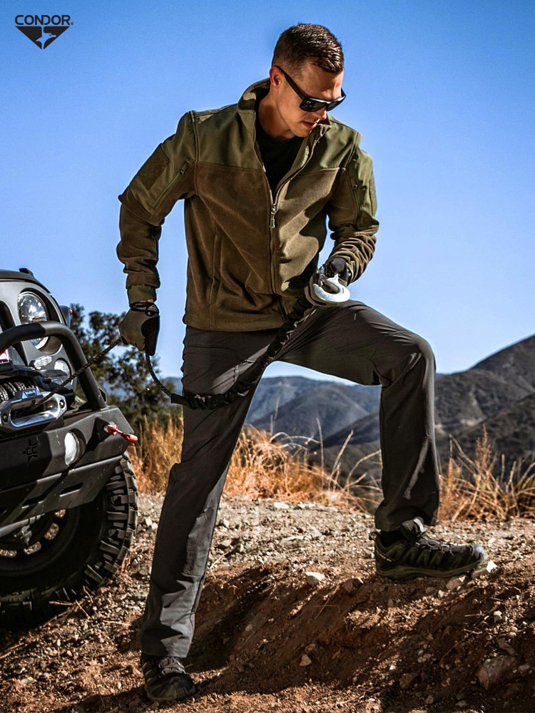 Condor Men's Fleece Jacket - Double Zipper, Warm & Breathable