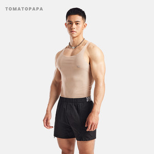 Tomatopapa bottoming vest, light and thin, pure color, scratch -resistant elastic slim fit exercise, sleeveless jacket
