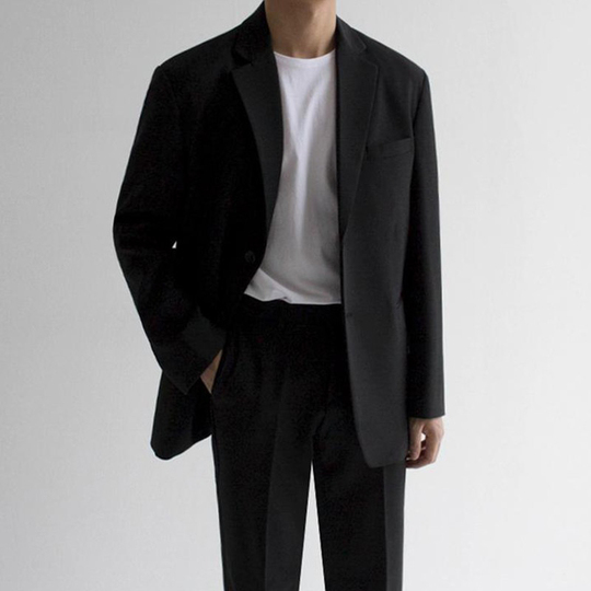 Men's Korean Style Black Casual Suit Jacket Men's Korean Style Black Casual Suit Jacket
