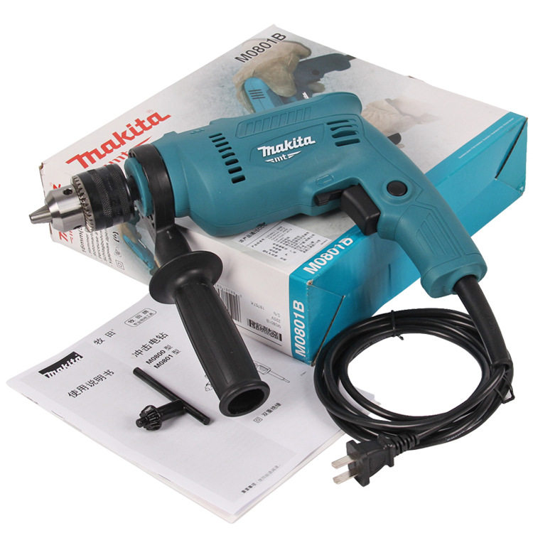 일본 MAKITA MAKITA M0801B 임팩트 드릴 다기능 가정용 속도 조절 권총 드릴 M0801BX1 전기 드릴-