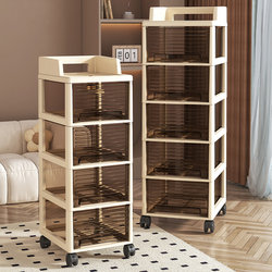 Drawer-Type Storage Rack, Floor-Standing Living Room Snack Toy Trolley Storage Cabinet, Bedroom Movable Multi-Layer Storage Cabinet