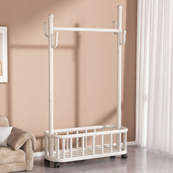 Floor-Standing Clothes Rack for Bedroom, Thickened Coat Rack for Home Indoor Use, Mobile Clothes Storage Rack, Storage Shelf