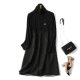 Mall counter export big -name women's clothing in autumn and winter high -necked lace jet temperament large size cover meat dress
