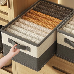 Clothing Storage Basket Wardrobe Divider Pants Storage Organizer Box Fabric Folding Storage Box