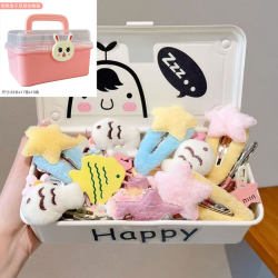 Cartoon Popular Autumn and Winter Hair Accessories Cute Bb Plush Star Hair Clips Dopamine Clips Accessories Set