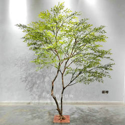 Large Artificial Nandina Bamboo Tree for Indoor Landscaping, Simple Landscape Design, Realistic Green Plant for Window Display and Floor Decoration