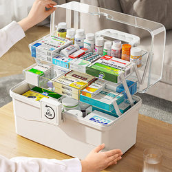 Japanese Medicine Box, Family-Sized Medicine Box, Household Medicine Storage Box, Large Capacity, Multi-Layer, Children's Small Medicine Box